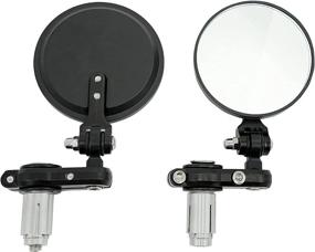 img 4 attached to Bar End Round Folding Convex Motorcycle Mirrors for 7/8&#34; Handlebar - Compatible with Honda Suzuki Scooter Yamaha Kawasaki