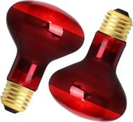🦎 hanjion 2 pack reptile red light bulb 75w - infrared basking spot lamp for bearded dragon - reptile & amphibian lightbulbs logo