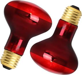 img 4 attached to 🦎 HANJION 2 Pack Reptile Red Light Bulb 75W - Infrared Basking Spot Lamp for Bearded Dragon - Reptile & Amphibian Lightbulbs