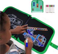 портативный детский блокнот для рисования с 12 цветными стираемыми ручками - стираемые товары для творчества для малышей, наборы для творчества для детей, идеальный подарок на день рождения для девочек и мальчиков в возрасте от 3 до 8 - 8,5 лет "x8.3" calmsen товары для детского творчества логотип