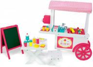 playtime by eimmie 18 inch doll furniture - ice cream cart and dolls accessories - wooden playsets - fits american, generation, my life & similar 14”-18” girl dolls stuff - girls toys logo