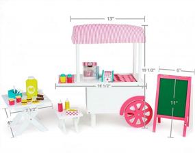 img 1 attached to Playtime By Eimmie 18 Inch Doll Furniture - Ice Cream Cart And Dolls Accessories - Wooden Playsets - Fits American, Generation, My Life & Similar 14”-18” Girl Dolls Stuff - Girls Toys