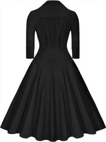 img 3 attached to Vintage Swing Dress With Deep-V Neckline, Belted Waist, And Elegant Bow Detail For Women By Miusol