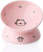sweejar ceramic raised cat bowls: stress-free elevated porcelain pet feeder bowl to protect your cat's spine! logo