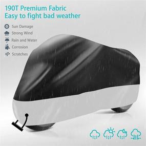 img 2 attached to 🏍️ Universal All-Season Motorcycle Cover – Weatherproof Sun Outdoor Protection with Lock-Holes & Storage Bag – XXL Size for Motorbikes/Vehicles