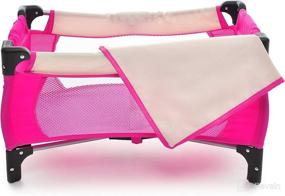 img 3 attached to 🎀 Fashion and Colorful Doll Pack 'n Play Crib - Suitable for 18" Dolls with Blanket and Carry Bag Included (Vibrant Hot Pink)