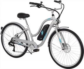 img 4 attached to Huffy Everett Electric Comfort Bike - 7 Speed, Aluminum Frame, Pedal Assist Up To 20 Mph - 27.5” For Adults