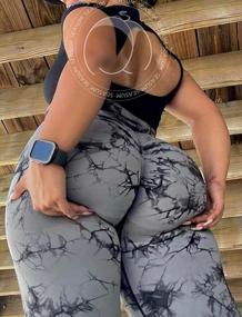 img 3 attached to Женские бесшовные леггинсы с высокой талией Smile Contour Workout Gym Yoga Pants Tights by SEASUM