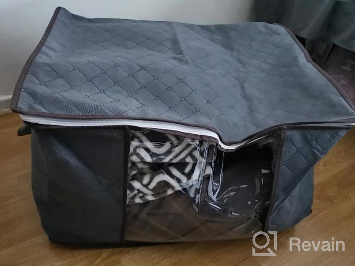 img 1 attached to Maximize Your Storage Space With DOKEHOM'S 100L Large Clothes Organizer - Perfect For Comforters, Blankets, Bedding And Under Bed Storage! review by Melanie Phillips