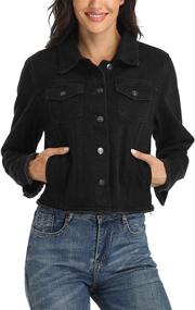 img 1 attached to MISS MOLY Cropped Jackets Distressed Women's Clothing via Coats, Jackets & Vests