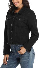 img 3 attached to MISS MOLY Cropped Jackets Distressed Women's Clothing via Coats, Jackets & Vests