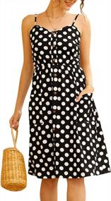 img 4 attached to Stylish Midi Dress With Pocket For Women - Button Front, Spaghetti Straps, Ideal For Casual Summer Outings - PERSUN
