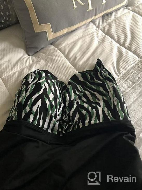 img 1 attached to 👙 Septangle Retro Swimdress with Tummy Control, Slimming and Shaping Swimsuit for Women review by Vishal Geske