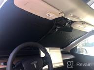 img 1 attached to Motrobe Tesla Model Y Glass Roof Sunshade Front & Rear Top Windows Sun Shade Won'T Sag With Skylight Reflective Covers Black Set Of 4 review by Eric Beck