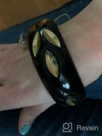 img 1 attached to 🖤 Richera Black Resin Bangle with Brass Metal Leaves Inlay review by Esera Warren