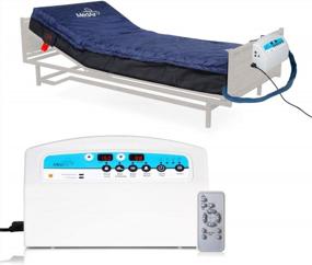 img 4 attached to MedAir Low Air Loss Mattress Replacement System: Digital With Remote Control, Alarm, And Quilted Cover - Firm Option, Blue Color