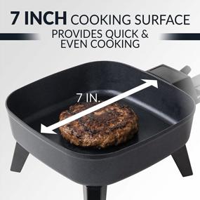img 1 attached to HomeCraft 7-Inch Electric Non-Stick Skillet - Ideal For Keto & Low-Carb Diets, Adjustable Temperature Control, Cool-Touch Handle & Tempered Glass Lid - Perfect For Rice Bowls And Eggs!