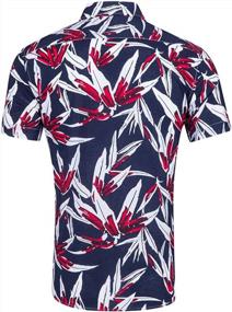 img 3 attached to Men'S Short Sleeve Hawaiian Shirt: Printed Button-Down Beach Dress Shirt By DUOFIER- Perfect For Summer