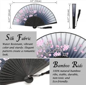 img 3 attached to Stay Cool And Stylish With OMyTea Folding Hand Fans For Women - Perfect For Any Occasion!