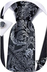 img 4 attached to Barry Wang Paisley Hanky Cufflinks Necktie Men's Accessories via Ties, Cummerbunds & Pocket Squares