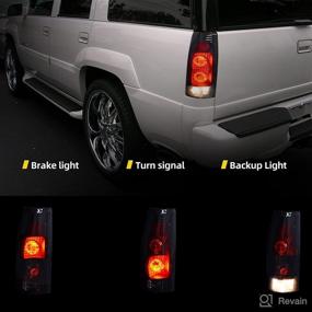 img 2 attached to 🚙 Upgrade your Chevy Suburban Tahoe & Blazer: DWVO Smoke Taillights Assembly 1992-1999 | GMC Yukon C/K Pickup 1988-2000 | Fits Barn Door & Lift Gate only