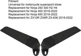 img 2 attached to Pair of Upgraded Motorcycle Wing Rearview Mirrors with Adjustable Rotating Feature – Swivel Wing Mirrors with Multi-Angle Function for Ninja 250 300 H2 H4 400 650 ZX10R ZX6R ZX 636