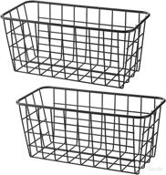 📦 lelecat small wire storage baskets - organize kitchen cabinets, pantry, tea & seasoning packets - bathroom storage solution - black, 2 pack логотип