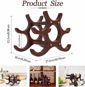 img 2 attached to KONKY Wooden Wine Rack Countertop, 6 Bottles Floor Freestanding Wine Holder Stand Wine Bottle Holder Wine Storage Display Shelves For Kitchen, Pantry, Bar - Space Saver Protector For Red & White Wine