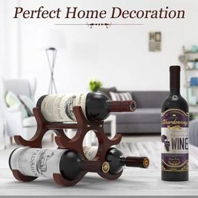 img 3 attached to KONKY Wooden Wine Rack Countertop, 6 Bottles Floor Freestanding Wine Holder Stand Wine Bottle Holder Wine Storage Display Shelves For Kitchen, Pantry, Bar - Space Saver Protector For Red & White Wine
