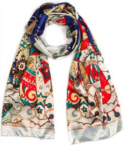 img 4 attached to Stylish Floral Pashmina Shawl Wraps: Lightweight, Silky, And Versatile For Women