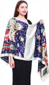 img 2 attached to Stylish Floral Pashmina Shawl Wraps: Lightweight, Silky, And Versatile For Women