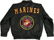 men's leather jacket us marines logo