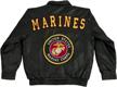 men's leather jacket us marines logo
