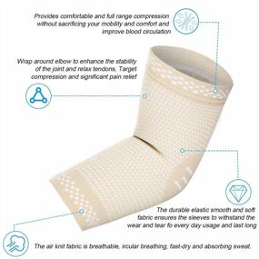 img 2 attached to NEENCA [2 Pack] Professional Elbow Brace, Compression Elbow Sleeves. Medical Elbow Support For Tendonitis,Tennis Or Golf Elbow. Arm Support Sleeves For Sports Protection And Pain Relief - Pair Wrap