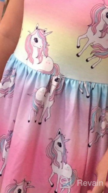 img 1 attached to Girls' Casual Hawaiian Clothing: Rainbow Unicorn Dresses review by Steve Linquist