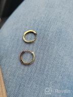 img 1 attached to 18K Gold Plated Cuff Earrings With Sparkling Cubic Zirconia Accents - Huggie Hoop Style review by Matt Kovacevic