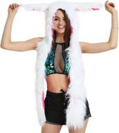 белые кроличьи уши, шапка-кролик, зимняя толстовка с капюшоном и мехом, меховая шапка из искусственного меха, капюшон, шарф, перчатки, варежки с розовыми лапами, пасхальные костюмы для косплея на хэллоуин для мужчин, женщин, детей (белый кролик) логотип