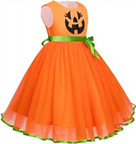 img 3 attached to Костюм на Хэллоуин для маленьких девочек Pumpkin Boo Ghost: платье принцессы для костюмированной вечеринки с фатиновым платьем для дня рождения и страшным платьем