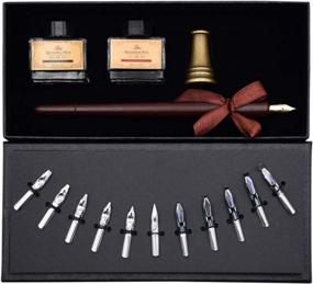 img 4 attached to 17-Piece Calligraphy Set With Pens, Inks, Nibs, Pen Holder And Introduction Booklet For Beginners - AIVN