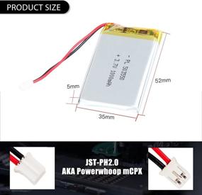 img 2 attached to Long-Lasting Power: AKZYTUE 3.7V 1000MAh 503550 Lipo Battery Pack With JST Connector