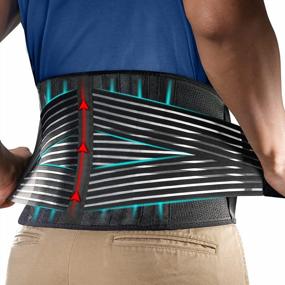 img 4 attached to FEATOL Breathable Back Brace For Lower Back Pain Relief In Women & Men - Herniated Disc, Sciatica, And Scoliosis Support Belt (M)