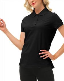 img 2 attached to Женская футболка-поло MoFiz Outdoor Sports с коротким рукавом Wicking Polo Black L