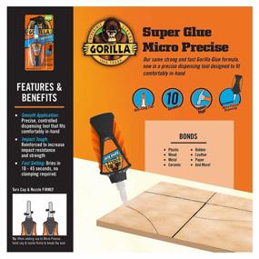 img 1 attached to Get 6 Packs Of Clear Gorilla Micro Precise Super Glue - 6 Grams Per Pack For Strong Bonds