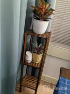 img 1 attached to Indoor Outdoor Bamboo Plant Stand Rack With 2 Tiers - Multiple Flower Pot Holder Shelf For Patio Garden - Perfect Planter Display Shelving Unit review by Rey High