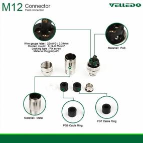 img 1 attached to M12 Connector 5-Pin A Coding FTP IP67 Waterproof Industrial Sensor Plug Adapter - VELLEDQ Field Assembly (Male, 5 Contacts - Straight)