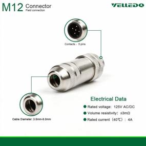 img 2 attached to M12 Connector 5-Pin A Coding FTP IP67 Waterproof Industrial Sensor Plug Adapter - VELLEDQ Field Assembly (Male, 5 Contacts - Straight)