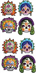 img 2 attached to Day Of The Dead Masks 12 Inch 8 Piece Set Beistle S00927AZ2
