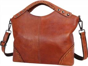 img 4 attached to Women'S Vintage Leather Shoulder Bag: Crossbody Satchel Purse For Stylish Fashion And Functionality