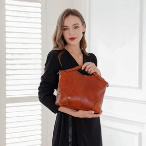 img 3 attached to Women'S Vintage Leather Shoulder Bag: Crossbody Satchel Purse For Stylish Fashion And Functionality