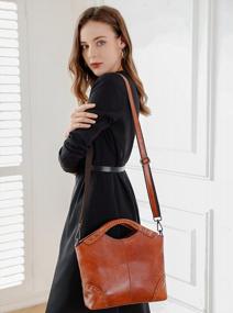 img 2 attached to Women'S Vintage Leather Shoulder Bag: Crossbody Satchel Purse For Stylish Fashion And Functionality